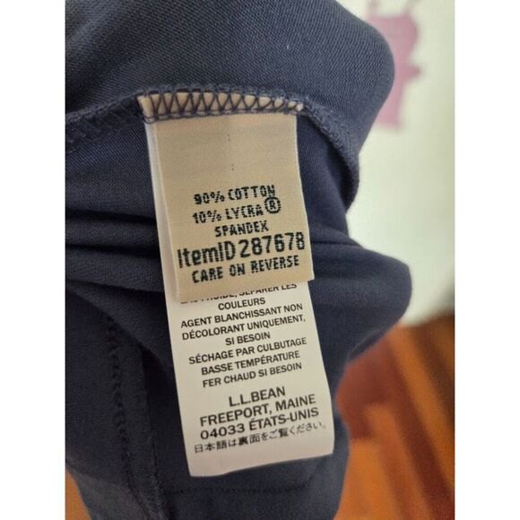 L.L. Bean Women Grey Blue Cotton Knit Straight Leg Cropped Pull On Pants sz XL - Picture 7 of 8